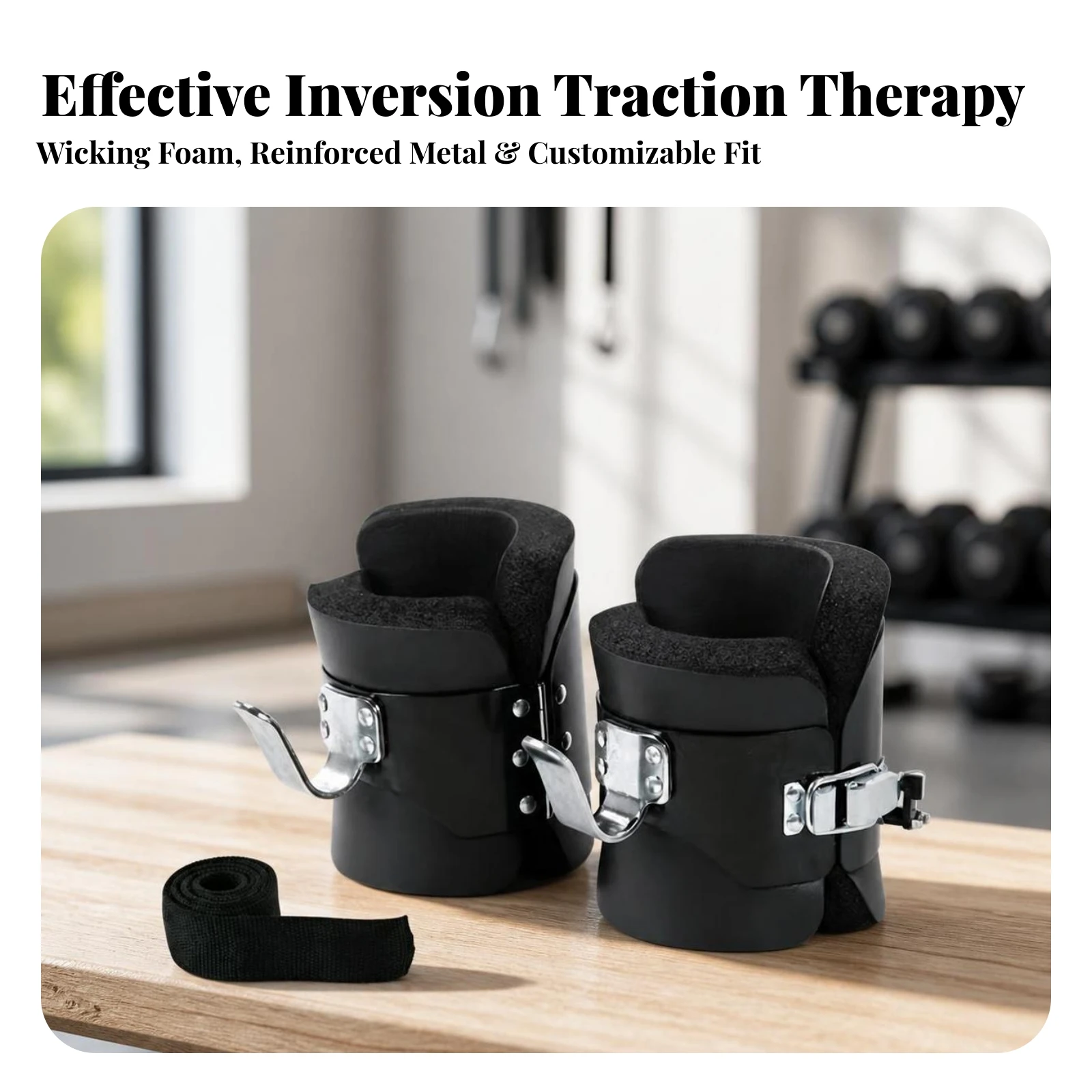 Traction Foot Cuffs with Rope Mechanical Inversion Boots Inversion Boots Adjustable Gear Comfortable for Fitness Enthusiasts