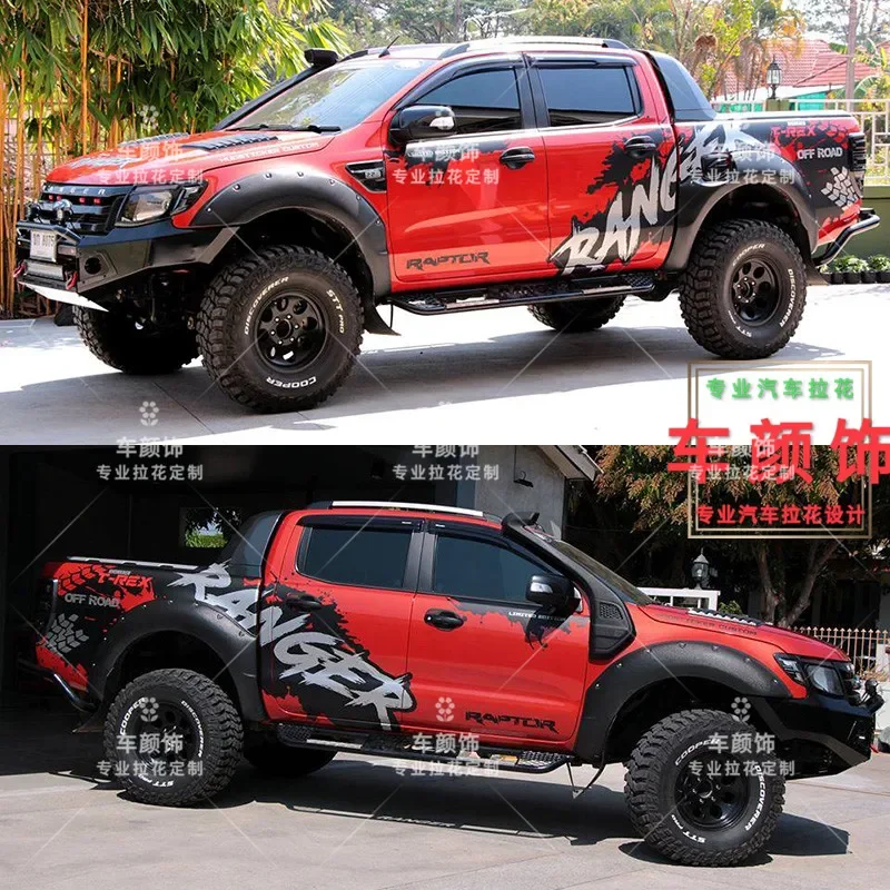 

Car sticker FOR Ford Raptor F150 personality modified decals accessories RANGER body decoration pull flower film