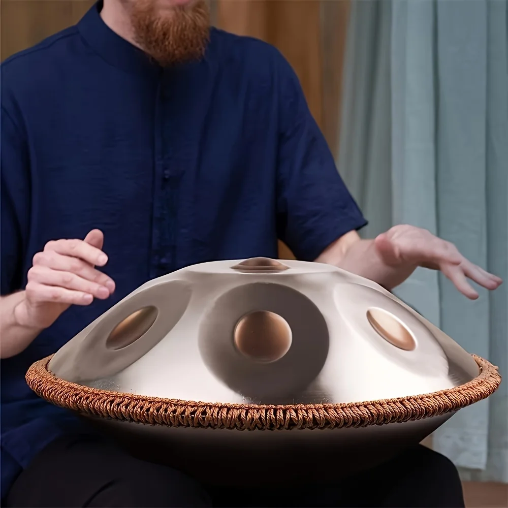 

9-Note Handpan Drum, 18 Inch G Minor Yoga Meditation Instrument - Stainless Steel Steel Tongue Drum with
