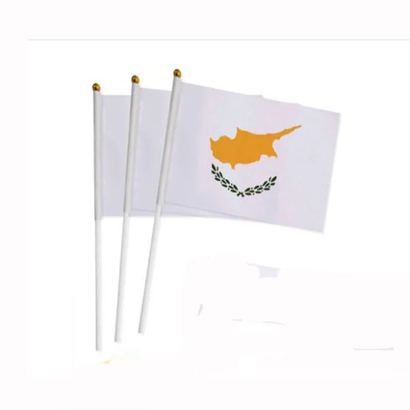 14*21 CM Cyprus Flag Hand Banner For Celebration 100PCS/LOT