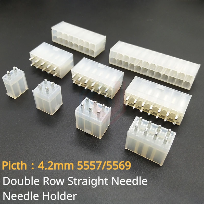 

5Pcs 4. 2mm Connector 5557/5569 Double Row Straight Needle USB Welding Plate Needle Holder 2p4p6p8p10p12p-24p Plug-in Socket