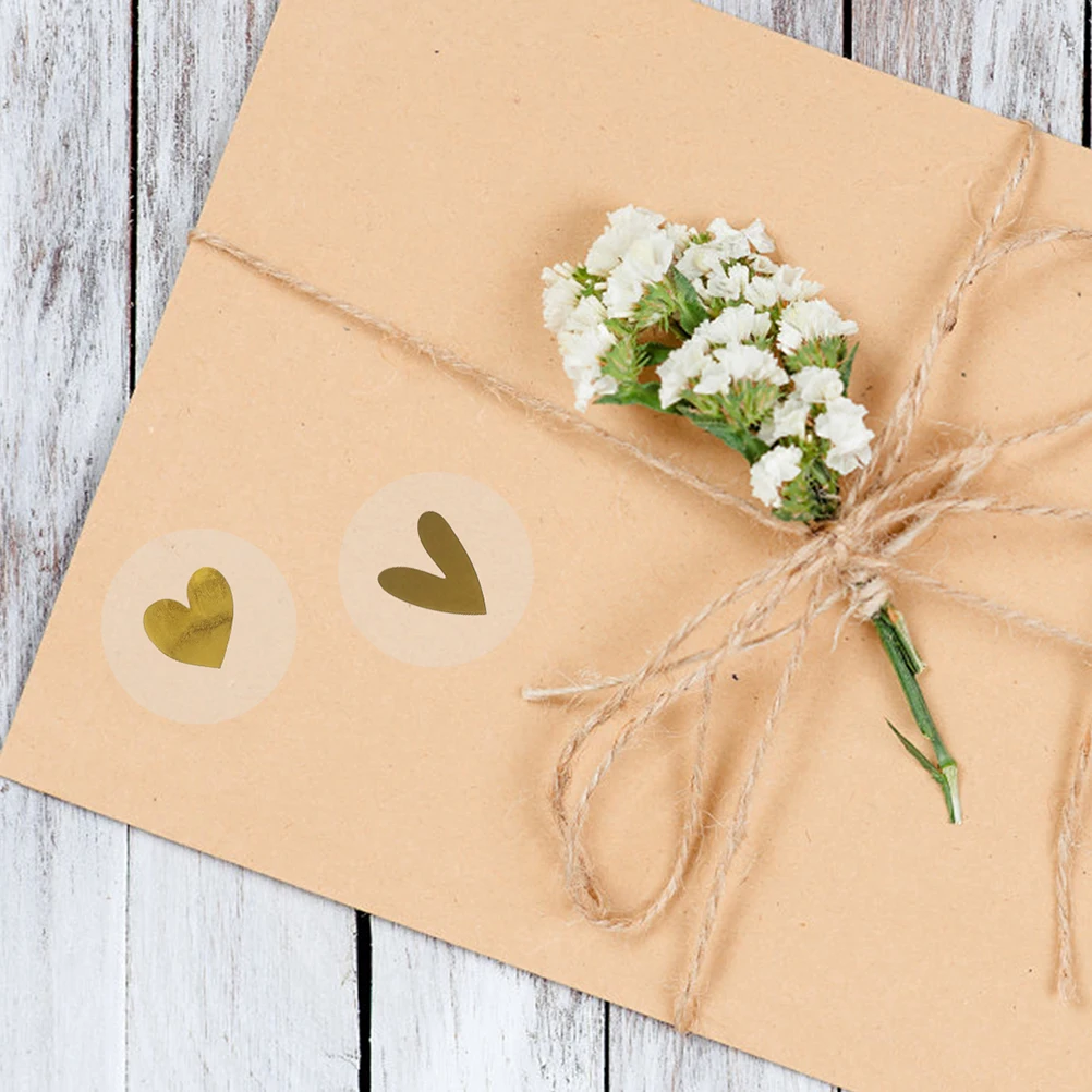 

Heart Shaped Self Adhesive Stickers Sealing Labels for Party Favors Gift Box Packaging Transparent No Trace Easy Peel