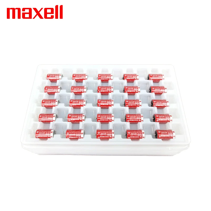 Maxell 1 pz 3.6v 1600mah ER17/33 ER1733 con spina a 2 fori controllo industriale sistema di allarme CNC batteria al litio spina personalizzabile