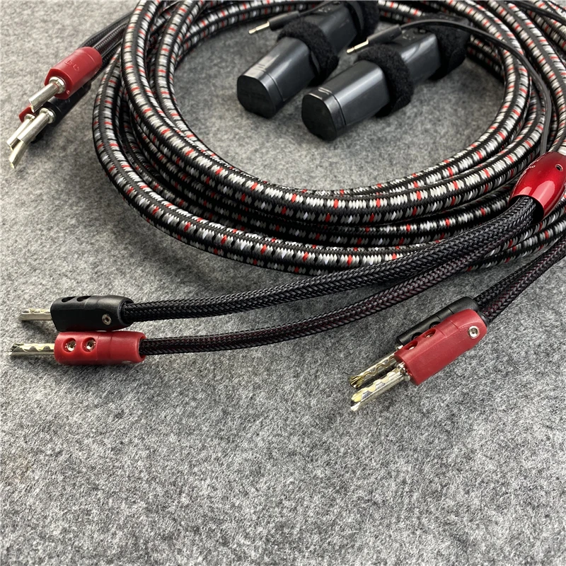 Hifi CV8 Full-Range Audio Cable Silver Banana Plug HiFi Speaker Wire