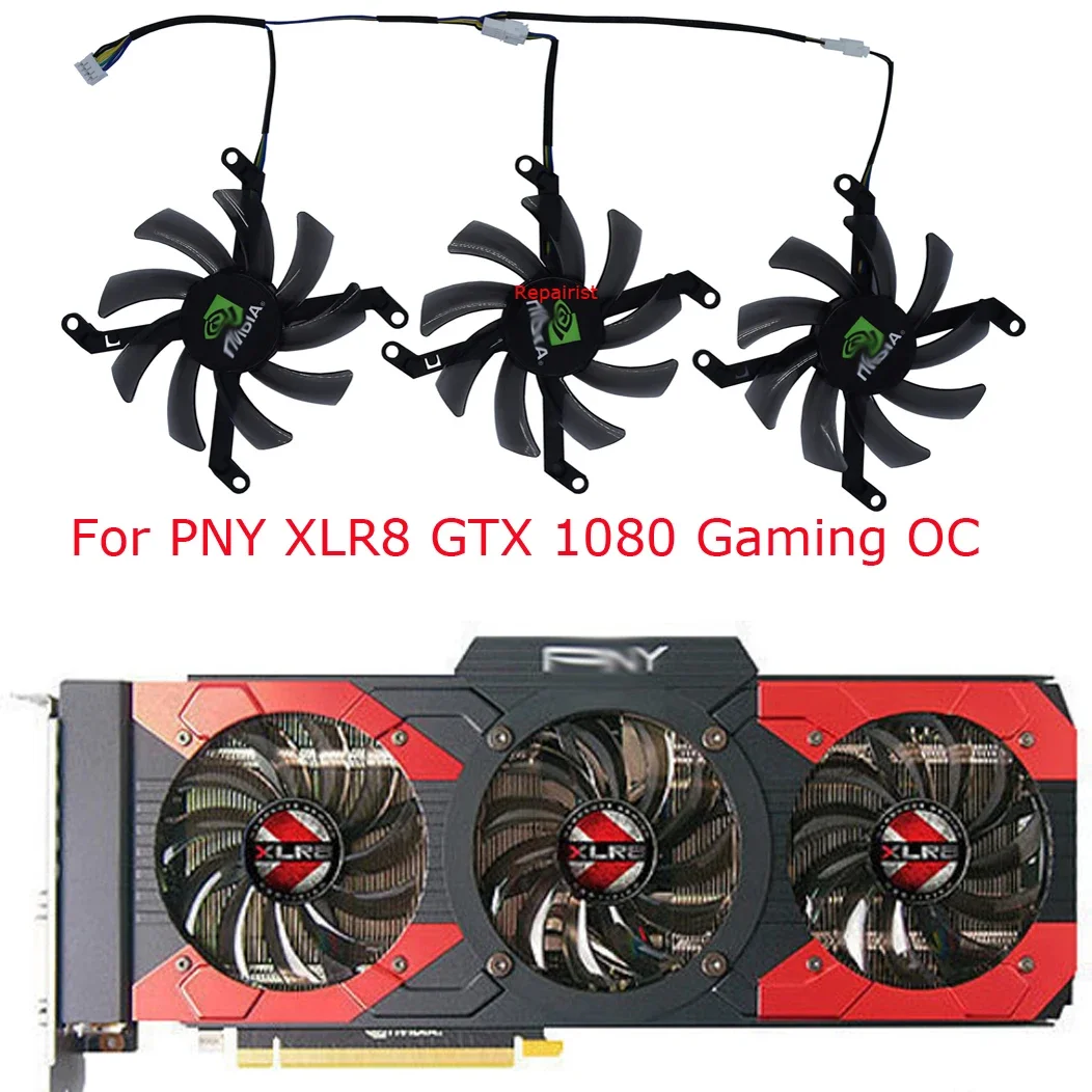 3Pcs/Set,VGA Cooler,T129215SU,Graphics Card Fan,For PNY XLR8 GTX1080 Gaming OC V2,For PNY XLR8 GTX 1080 Ti Gaming OC V2