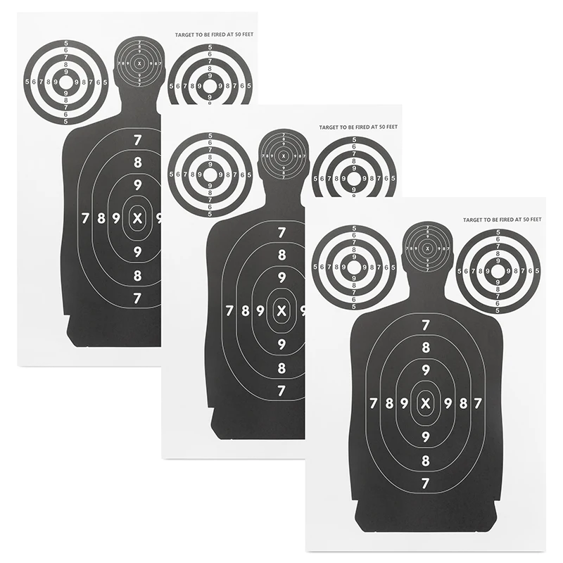 20PCS Archery Target Paper Human Body Shape Double Adhesive Paper Targets Reactive Splatter Shooting Training Accessories