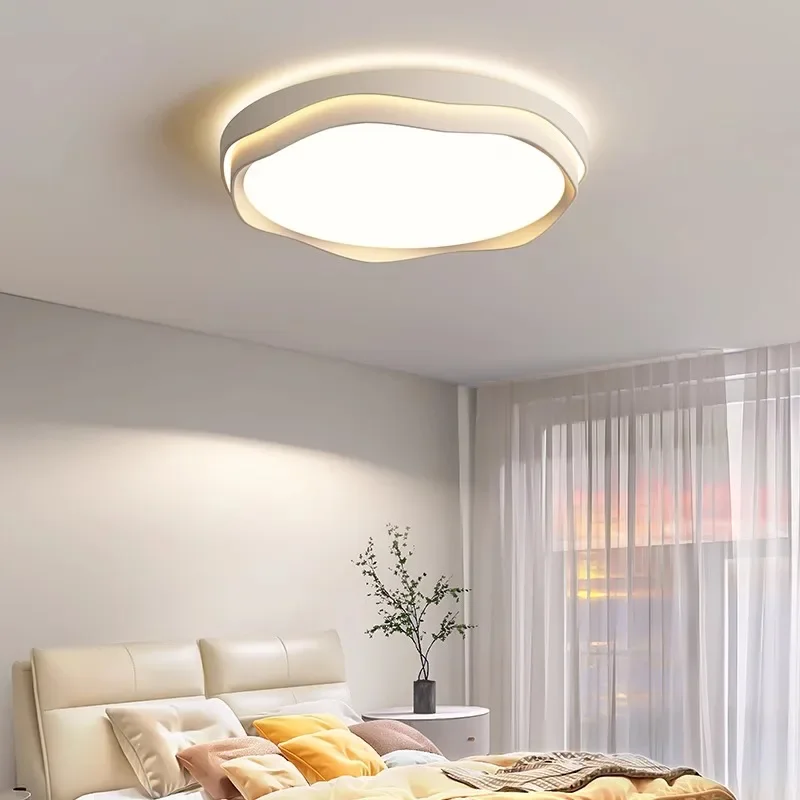 

Modern Dimmable Bedroom LED Ceiling Lights for Home Study Master Bedroom Lamp Wave Circular Square Home Decor Lighting Fixtures