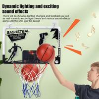 Basketball Hoop Game Electronic Indoor Kids Door Basketball Hoop With Led Lighting Wall Mounted Shatter Proof Backboard Mini