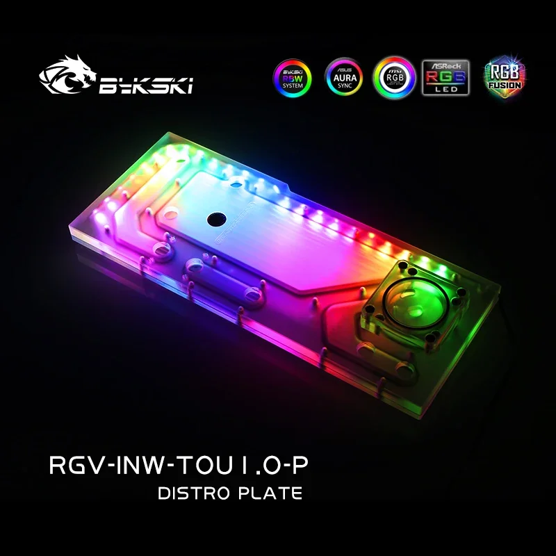 Bykski Distro Plate For IN WIN TOU1.0 Case,Water Cooling Reservoir Res Pump 12V/5V RGB SYNC,RGV-INW-TOU1.0-P