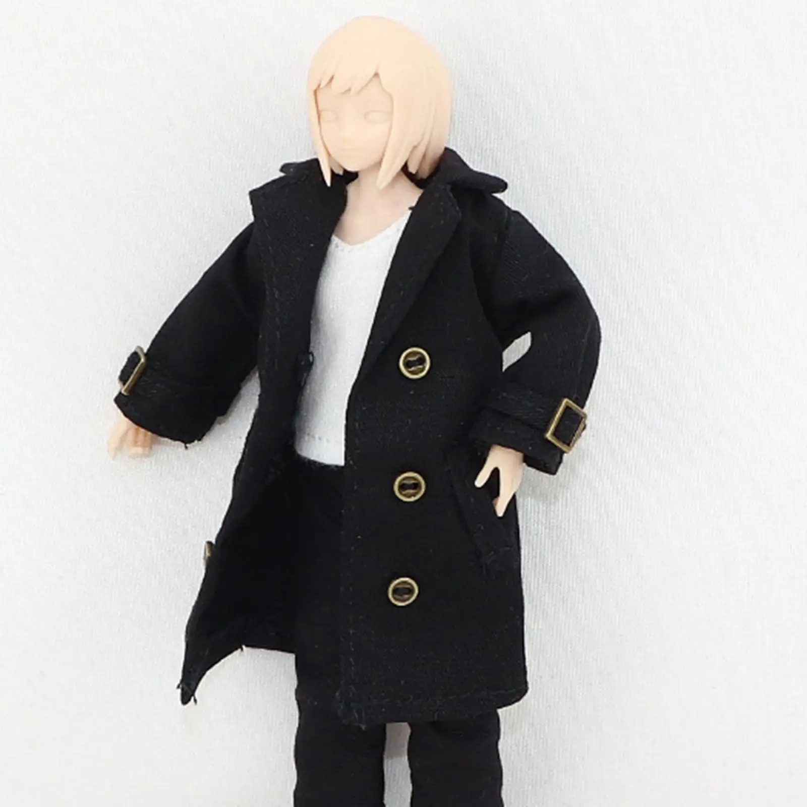 

1/12 Action Figure Clothes Trench Coat Fabric Trendy Mini Fashion Doll Clothes Women Dress up Miniature Clothing for 6" Female