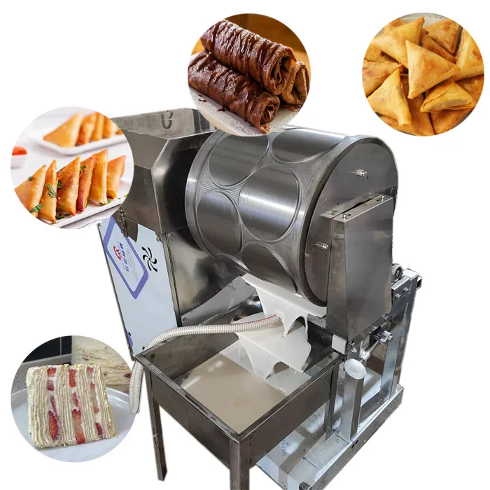 Automatic Lumpia Wrapper Machine Pancake Maker Samosa Sheet Making Popiah Spring Roll Skin Machine