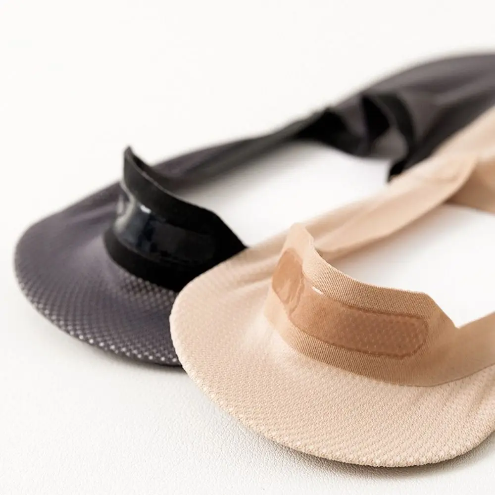 ถุงเท้าผู้ชายแบบยืดหยุ่น1คู่ถุงเท้าตาข่ายใส่สบายกันลื่นมองไม่เห็นระบายอากาศได้สีทึบถุงเท้าข้อต่ำ