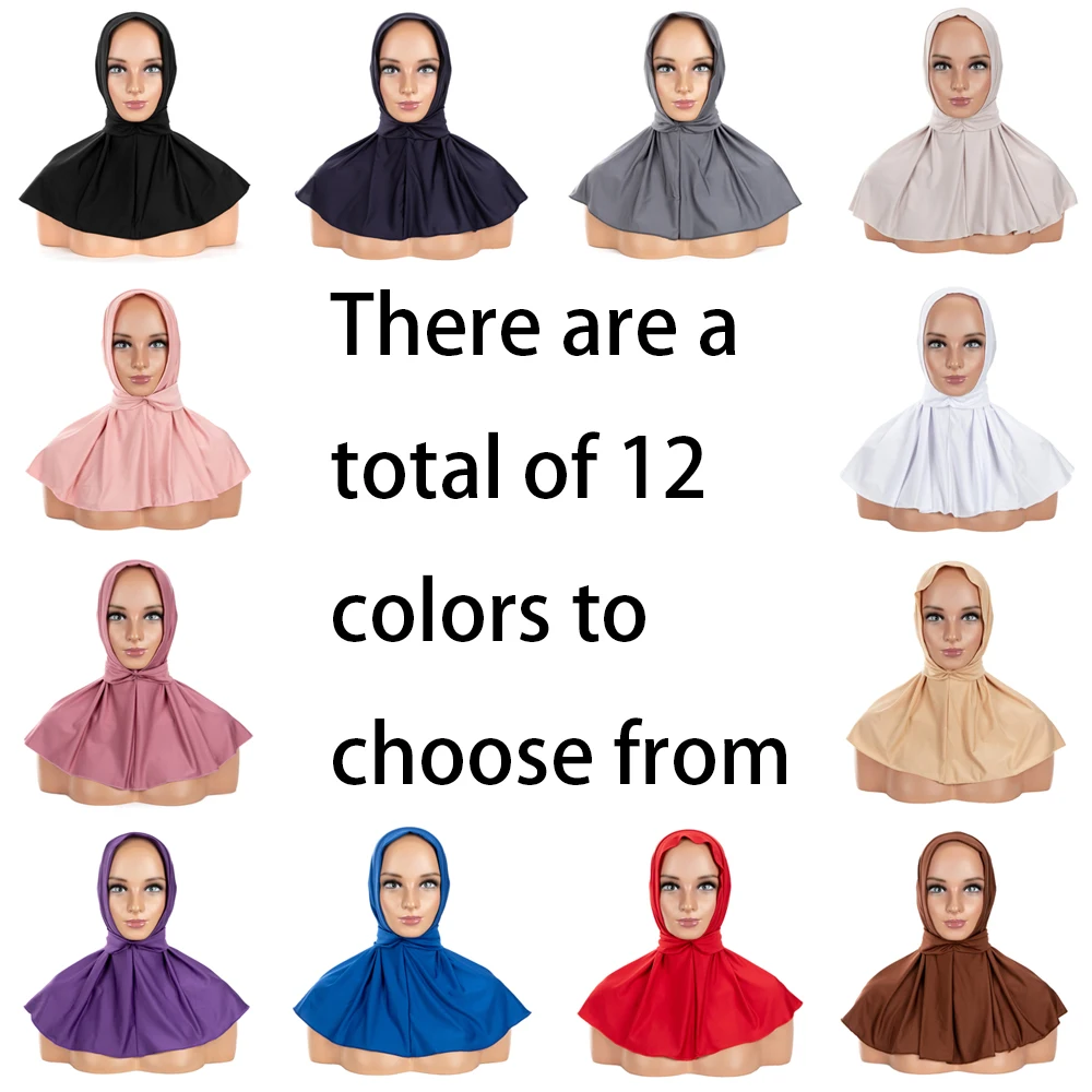 Rimaire Instant Jersey Capuchon Hijab Met Knopen Hoed Stijl Moslim Hijaabs Voor Vrouwen Gemakkelijk Te Dragen Hoofddoek