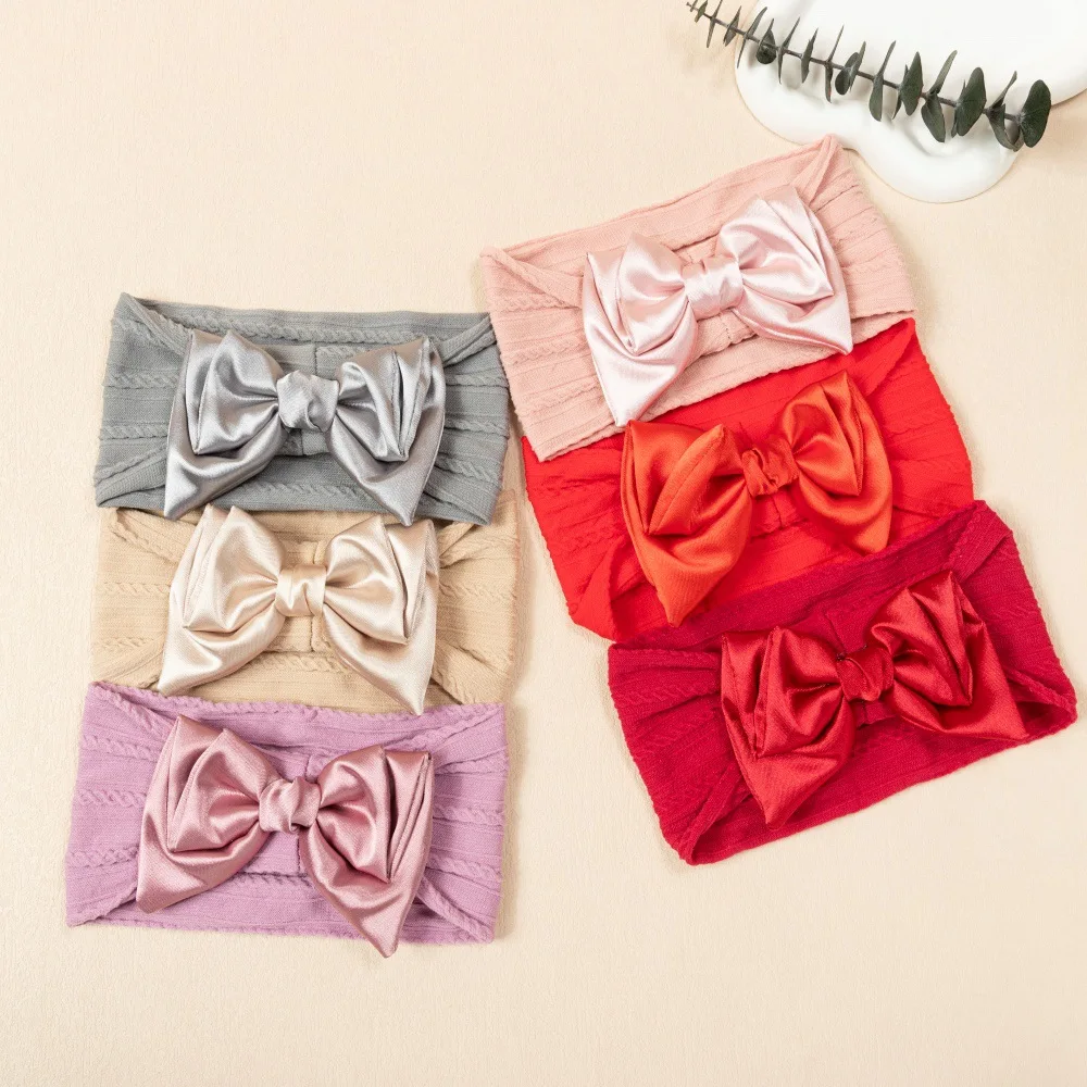 

Large Bow Baby Girls Turban Big Bowknot Cotton Wide Headband Multi Color Child Bunny Rabbit Ears Headwrap Photo Props Headwear