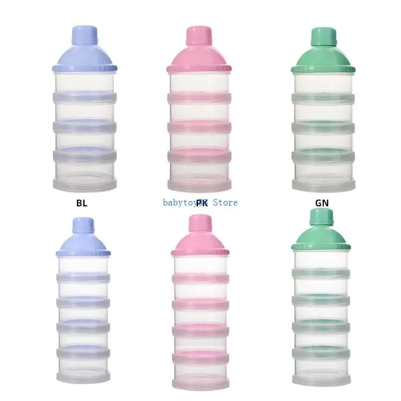 Y4UD – boîte rangement empilable à 4/5 couches pour aliments pour bébés/lait en poudre, distributeur formule sûr, boîte