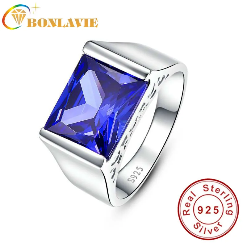 

Top Quality Elegant 925 Sterling Silver Engagement Rings emerald AAA Tanzanite CZ Sapphire Stones Rings for Woman Fine Jewelry