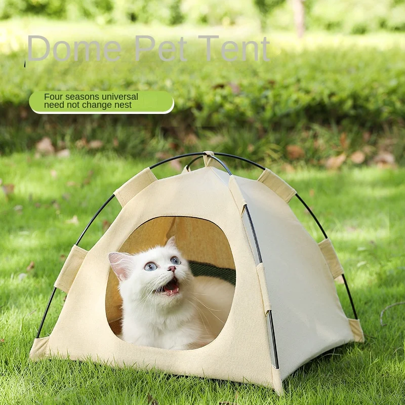 

Cat Tent All-Season Cat House Kitten Enclosed Washable Outdoor Waterproof Pet Cat Summer Tent
