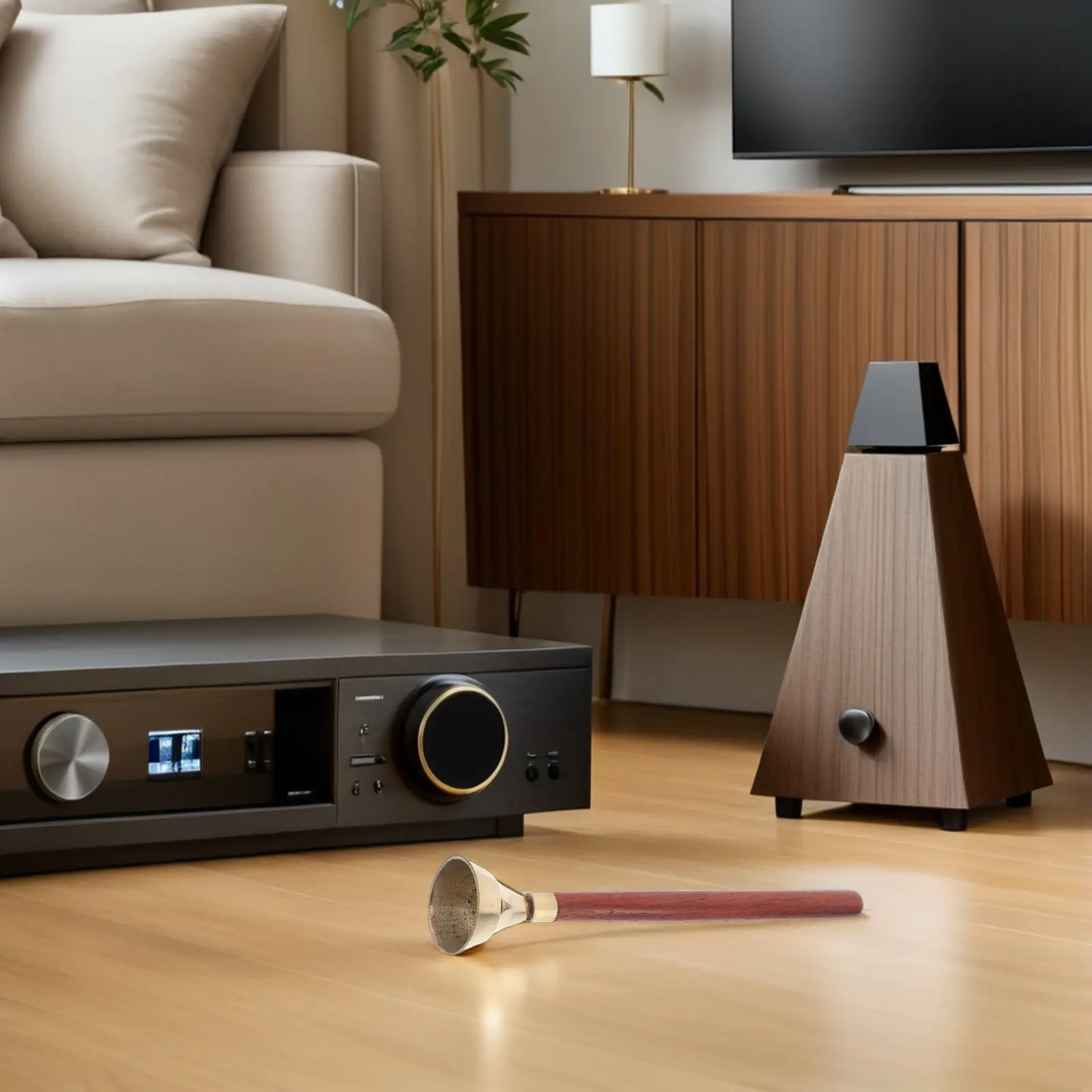 

1Pair Redwood Handheld Percussion Bells for Musical Learning Early Childhood Education Orff Instrument Set Hand