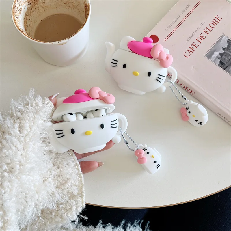 Hello Kitty For Airpods Pro 2nd Generation Case,Kettle Bottle For Airpods 1/2 Case,Silicone Earphone Cover For Airpods 3 Case