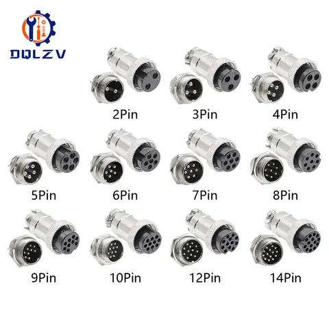 5/10/20 takım GX12 GX16 GX20 2 3 4 5 6 7 8 9 10 12 14 15 Pin Yerleştirme Havacılık Fiş Soketi Su Geçirmez Dairesel Konnektör