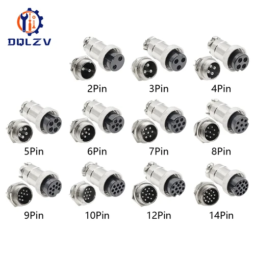 5/10/20 juegos GX12 GX16 GX20 2 3 4 5 6 7 8 9 10 12 14 15 pines enchufe de aviación conector Circular impermeable
