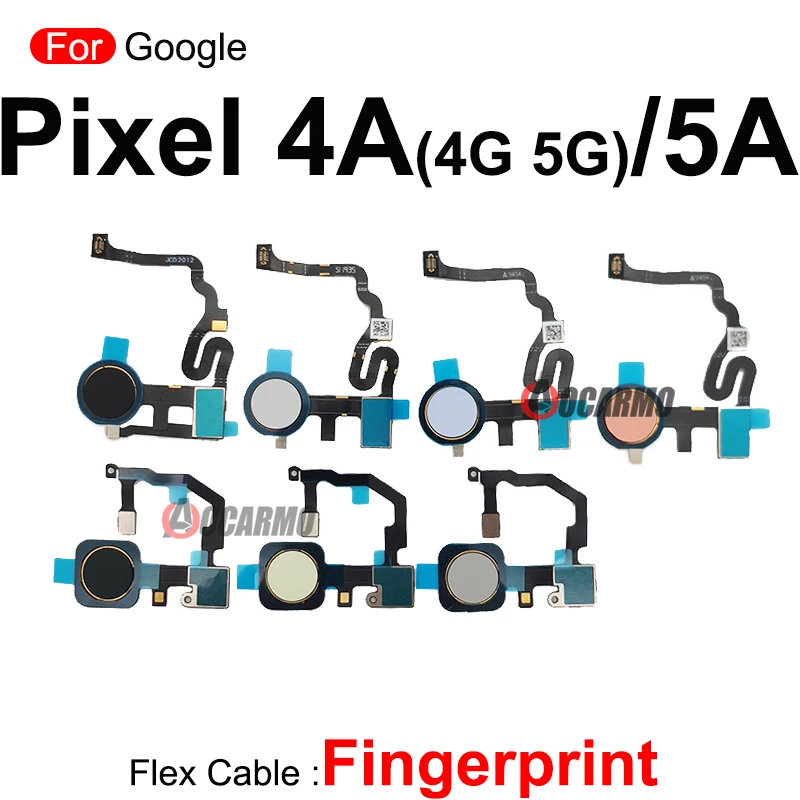 1Pcs White Black Green Blue Pink Fingerprint Sensor Flex Cable Replacement Repair Parts For Google Pixel 4A 4G 5G 5A