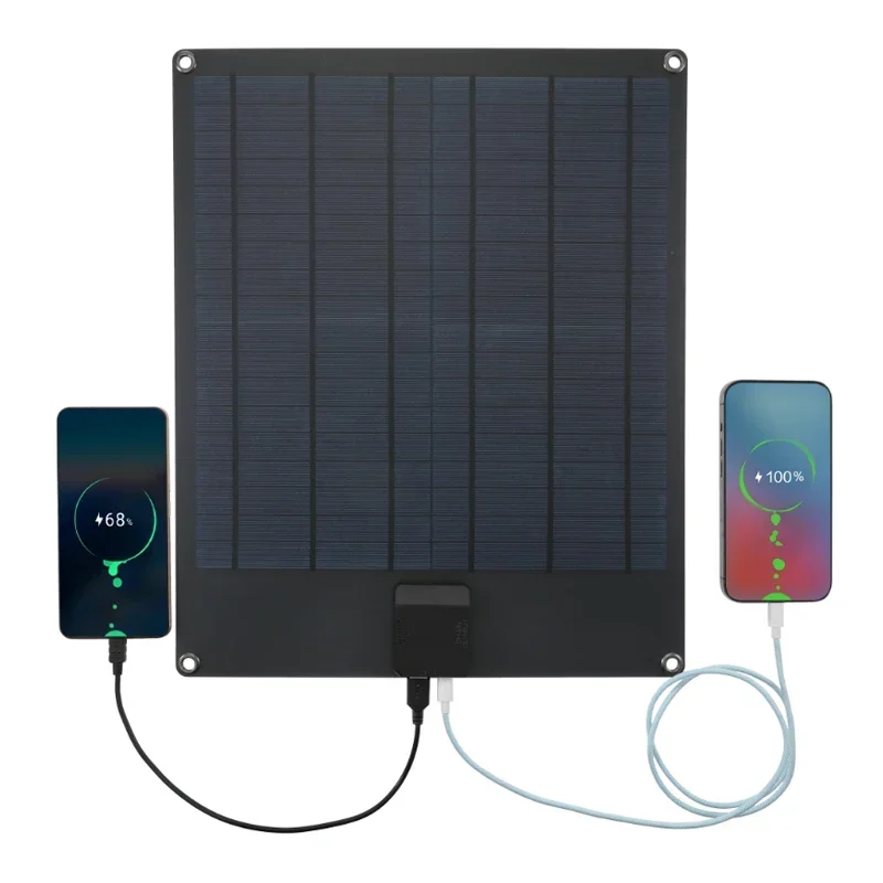 Flexible 100W 5V Waterproof Solar Panel Portable USB +Type C Power Battery Charger for Outdoor Camping Solar Cells Charging