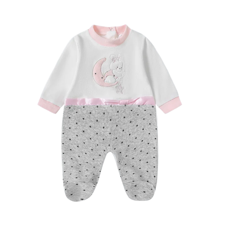 2023 Autumn New High Quality Velvet New Born Baby Romper Girl Casual Lovable Footies Jumpsuit Rompers Baby Girl Clothing 0-12m