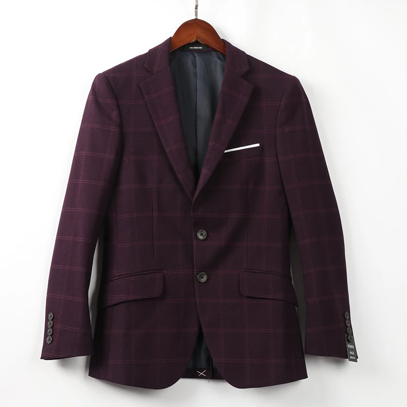 Meng シリーズ 冬 メンズ チェック柄 スーツ カジュアル ビジネス スタイル シンプル ファッショナブル メンズ ジャケット 長袖 スタンダード フィット コート