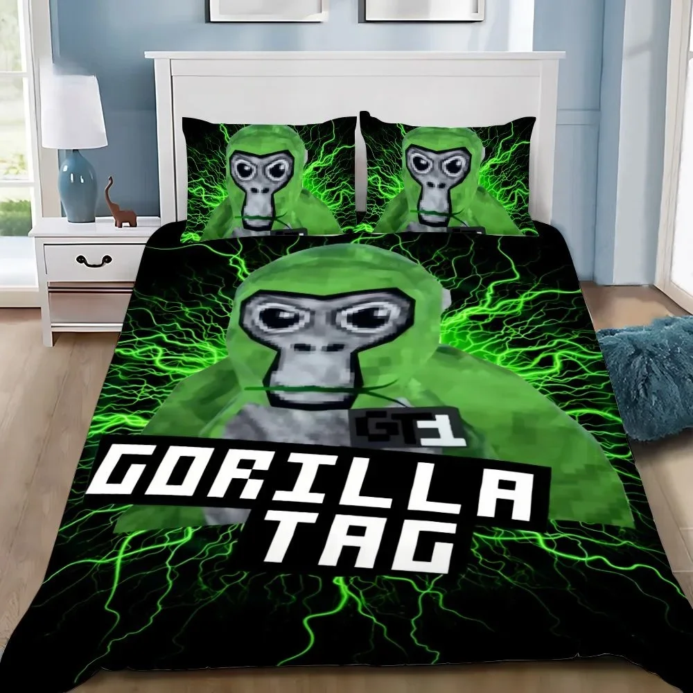 

Новый игровой комплект постельного белья с биркой Gorilla для мальчиков и девочек, одинарный Twin Queen, полноразмерный пододеяльник, наволочка, кровать для взрослых, спальня, домашний текстиль