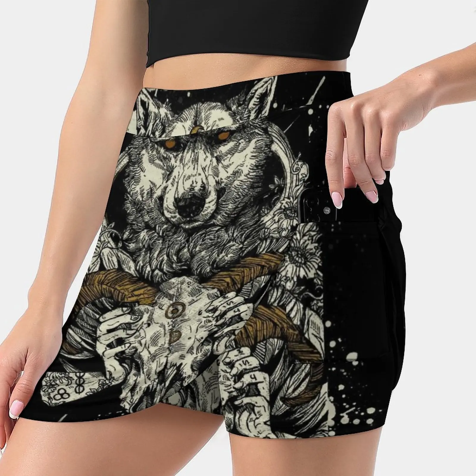 

Witchcraft Korean Fashion Skirt Summer Skirts For Women Light Proof Trouser Skirt Pagan Wolf Werewolf