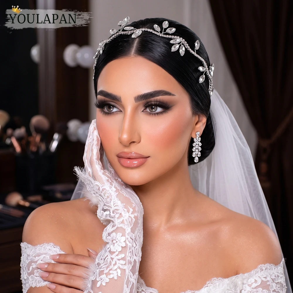 HNCCX Sparkling Rhinestone Bridal Headband Handmade Women's Hair Hoop Suitable For Wedding Holiday Party Hair Accessories HP1065