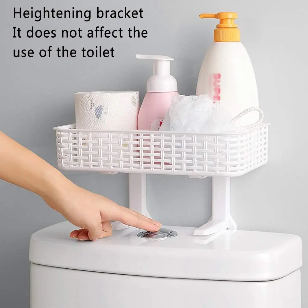 Bathroom Above Over The Toilet Rack No Drill Wall Mounted Shelf Toilet Plastic Shelf Shower Organizers Bath Storage Accessories