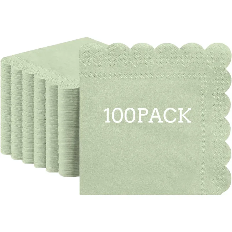 100Pcs Cocktail Napkins Wedding Napkins Disposable Dessert Beverage Napkins for Wedding,Bridal Shower,Coffee Bar Dinner