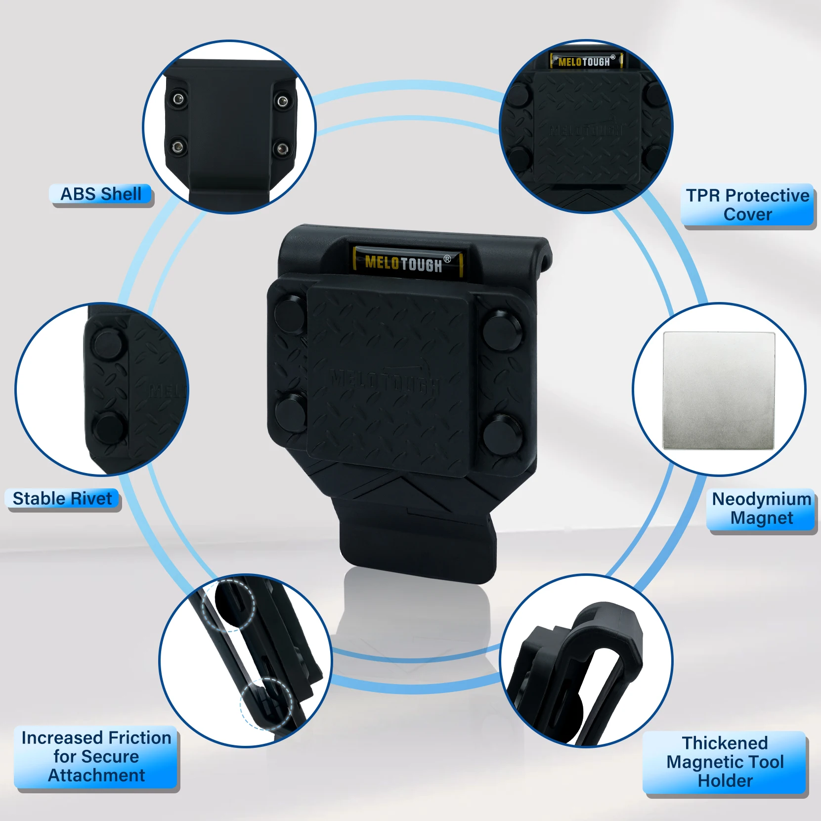 Magnetic Tool Holder Strong Magnetic Belt Clip for Screws,Nails,Wrench,Hammer,Pliers,Screwdriver,Sockets - Fits Up to 2.7" Belt