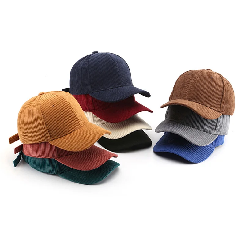 Corduroy Baseball Cap for Men Women Trucker Cap Winter Unisex Vintage Baseball Hat Outdoor Adjustable Hip Hop Gorras Snapback