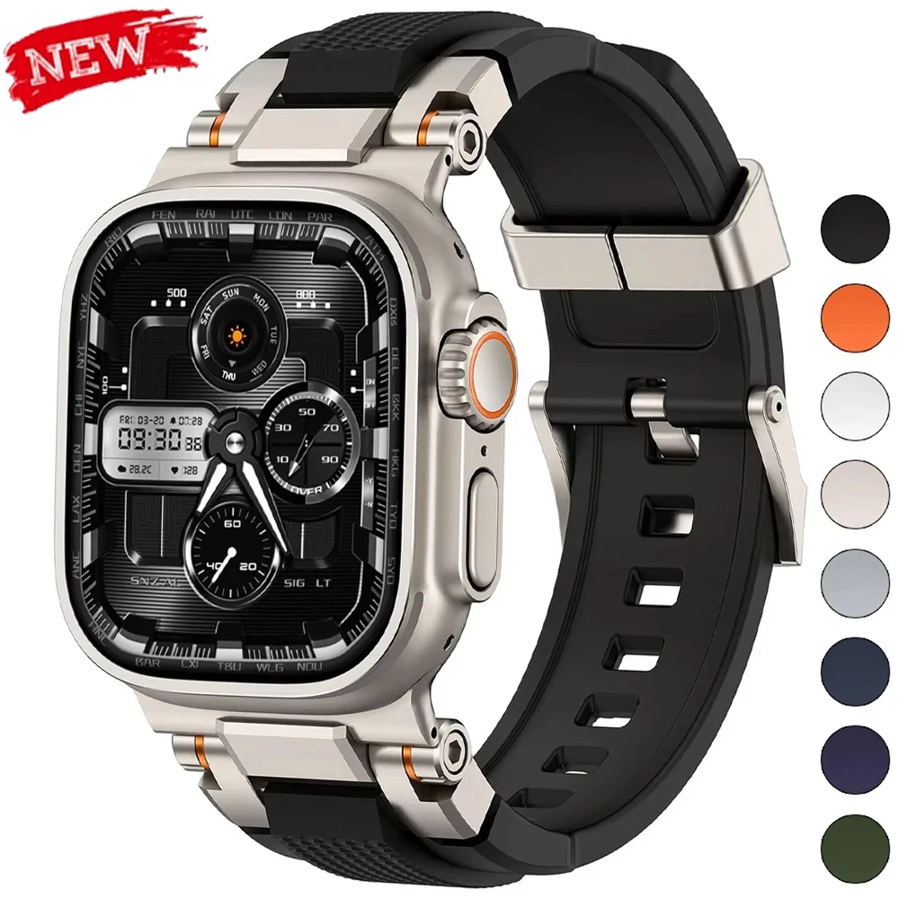 Herren Sport TPU Armband für Apple Watch Band Ultra 3/2 49mm 46mm 45mm 44mm 42mm Silikon-Armband für iWatch Series 11 10 9 8 7 6