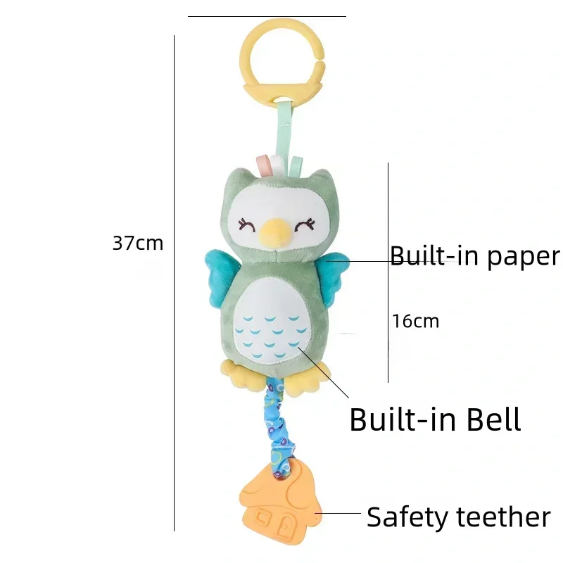 Baru Boneka Lembut Hewan Rattle Pegangan Tangan Mainan Bayi Pengocok Crinkle Berderit Sensorik Aksesori Perjalanan untuk Hadiah Mainan Balita