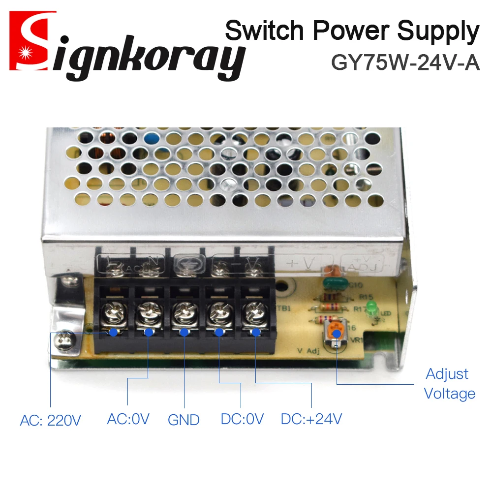 SignkoRay 75W تحويل التيار الكهربائي 24V 10A GY75W-24-A لآلة الليزر