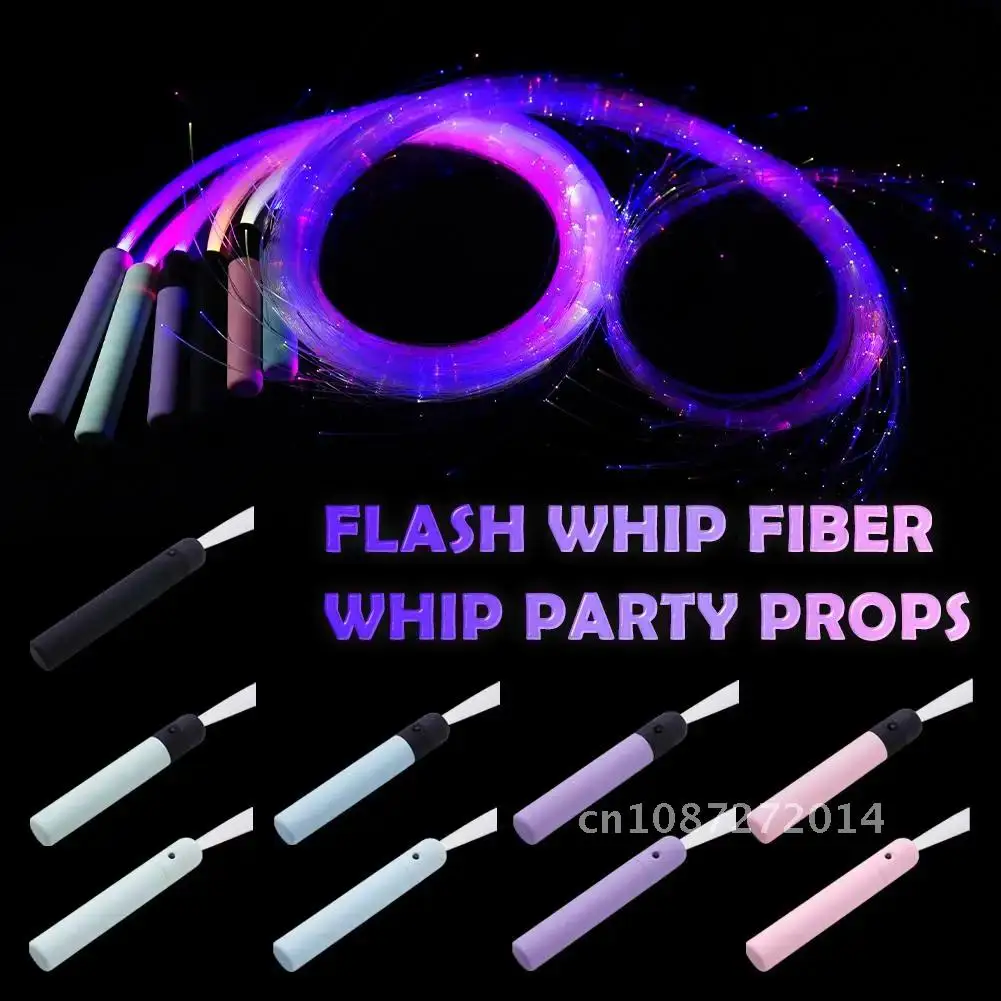 LED Fiber Optic Whip 360° Swivel Super Bright Light Up Rave Lace Toy Pixel Flow For Dance Party Night Festival Atmosphere Props