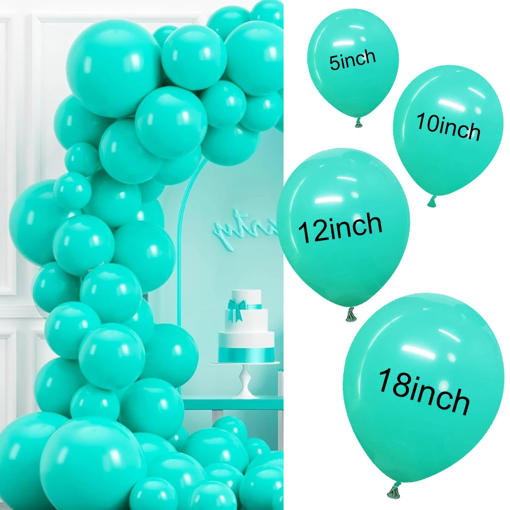 100 pçs balão cerceta guirlanda kit turquesa balões de látex oceano sereia aniversário chá de bebê decorações de festa de aniversário globos