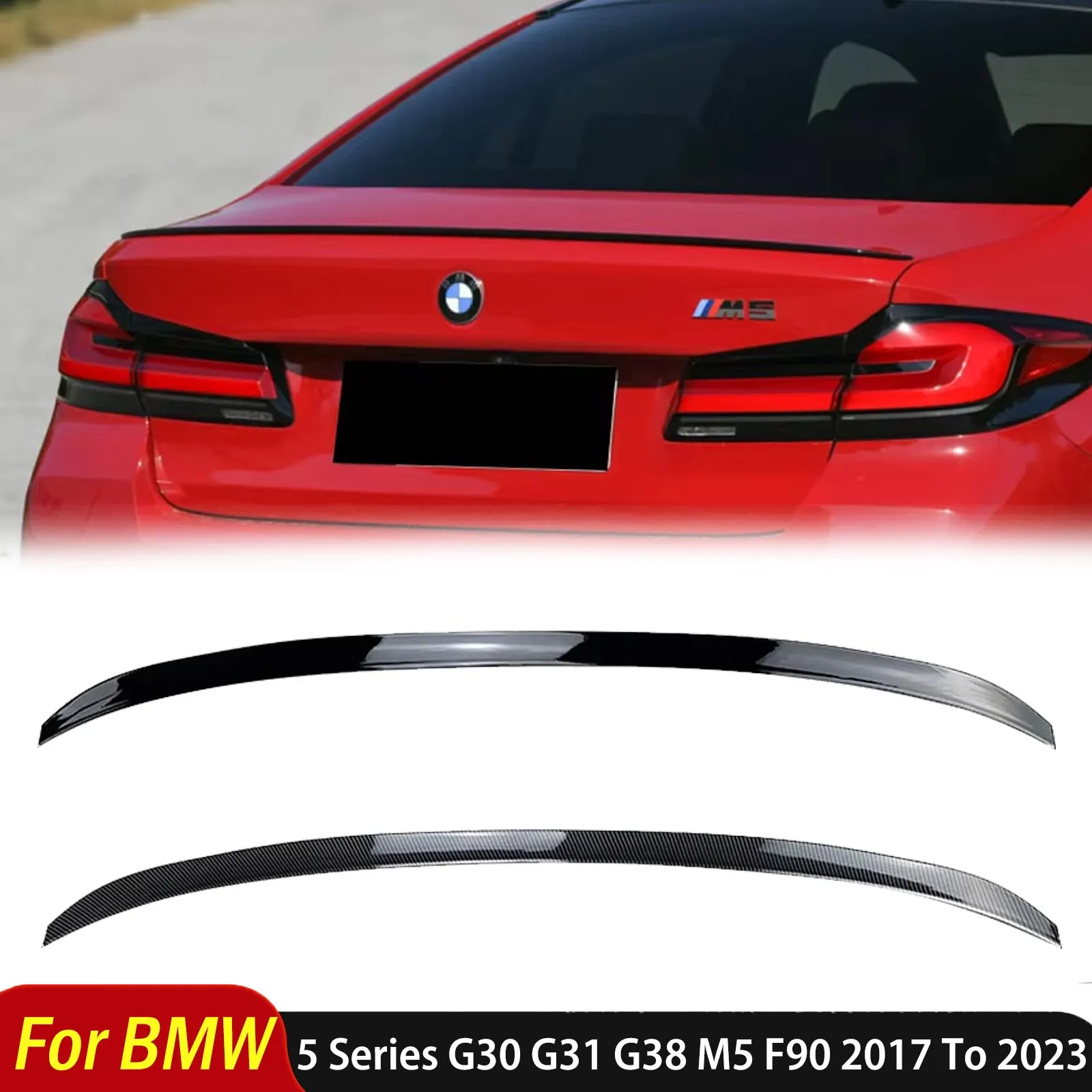 For BMW 5 Series G30 G31 G38 M5 F90 2017 To 2023 Car Rear Trunk Spoiler Rear Roof Splitter Wing Auto Accessories Tuning Body Kit