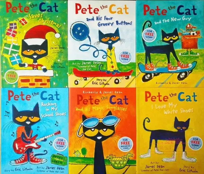 Pete The Cat Libri illustrati Bambini Neonati Storie famose Imparare storie in inglese Set di libri per bambini Regali per la lettura della buonanotte per Bab
