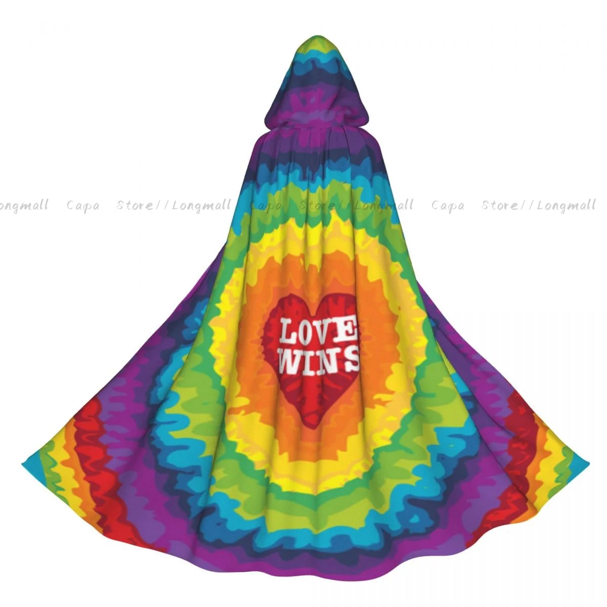 

Witch Cloak Love Wins Rainbow Illustration Halloween Cosplay Costume Unisex Adult Cloak Retro Ages Cape