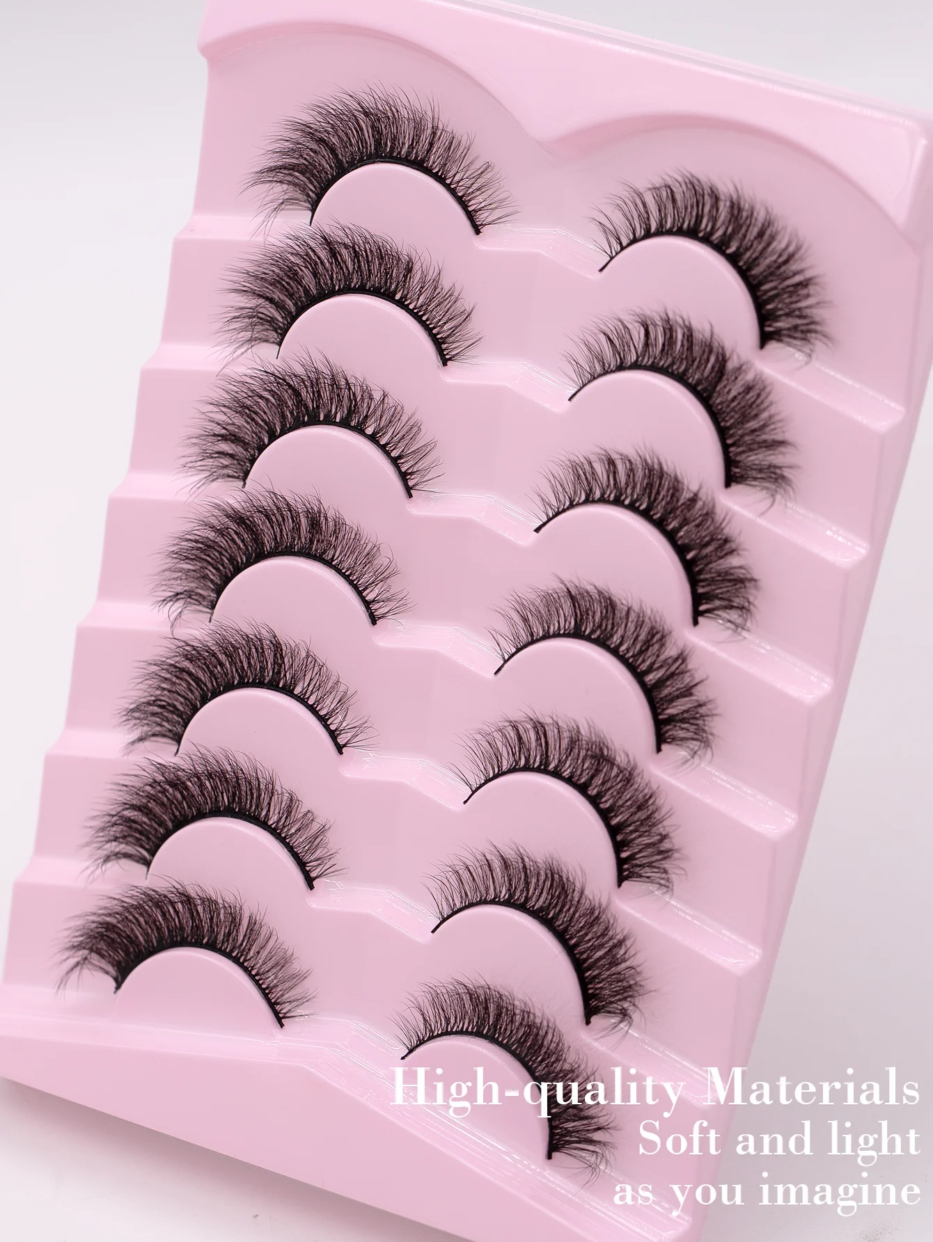 FindLove 7 คู่ Fox Eye Lashes 7-16 มม.มังงะ Lashes End Eye ขนตายาวสามมิตินุ่มและ Curling ขนตาปลอม