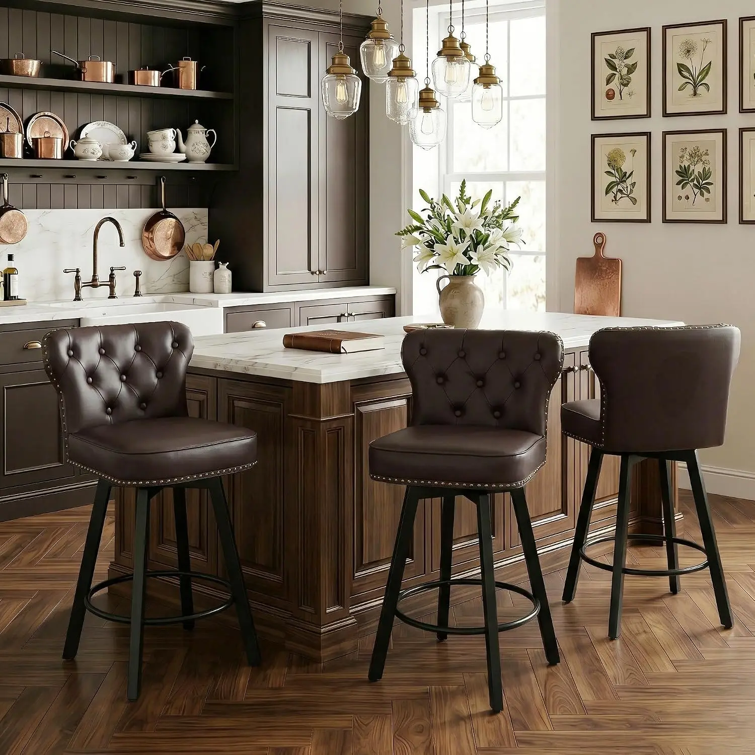 Counter Height Bar Stools Set of 3, 26