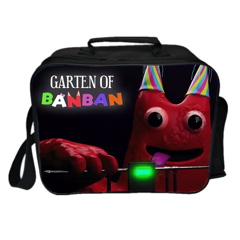 Garten de BanBan Cartoon Print Lunch Bag, Grande capacidade, lancheira de isolamento portátil, Tote de piquenique ao ar livre, Bento Bag do estudante, Nylon