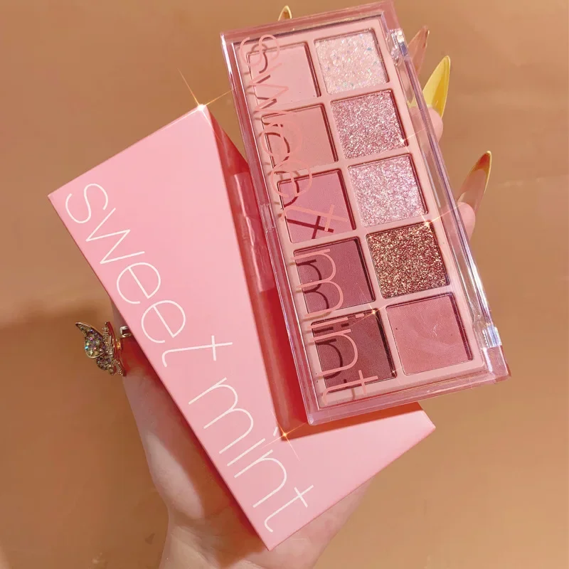 Sweet Mint 10 Colors Eyeshadow Palette - Pearlescent Matte Shimmer Eye Shadow Makeup Set Ideal Gift for Mother's Day