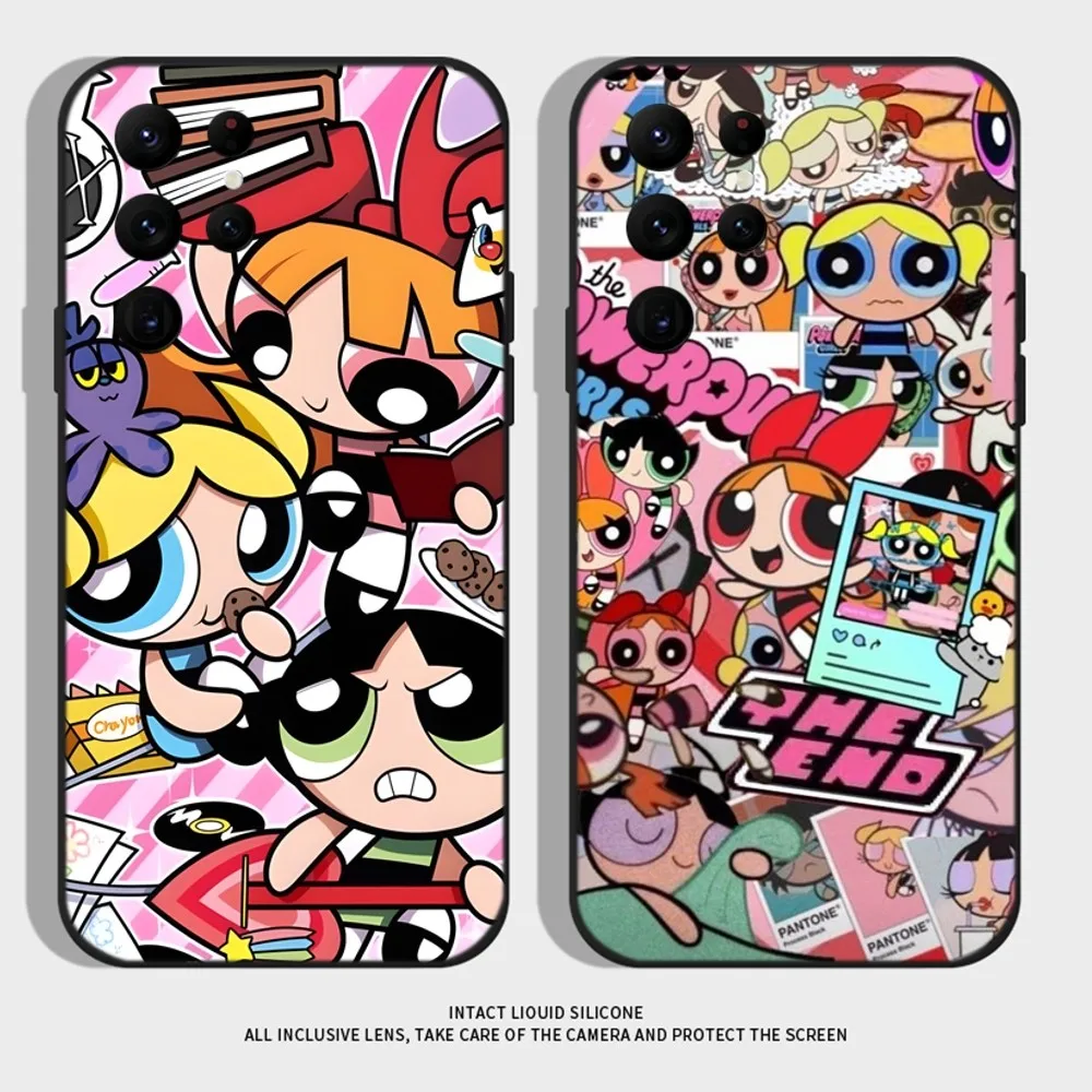 

P-Powerpuff Girls Cute Phone Case For Samsung S24,S22 Ultra,S20,S30 plus,S22 plus,S23,S30 ultra 5G Silicone Cover