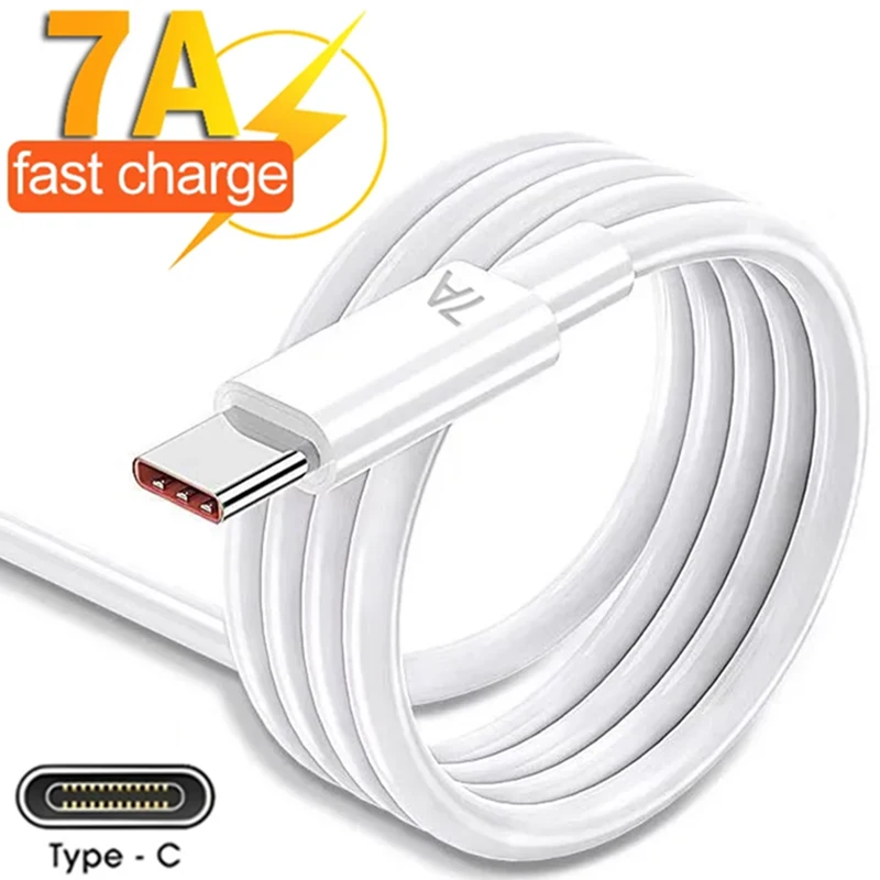 7A Type C USB Cable Super-Fast Charge Cables for Huawei Mate 40 30 Xiaomi Samsung Fast Charging USB Charger Cables Data Cords